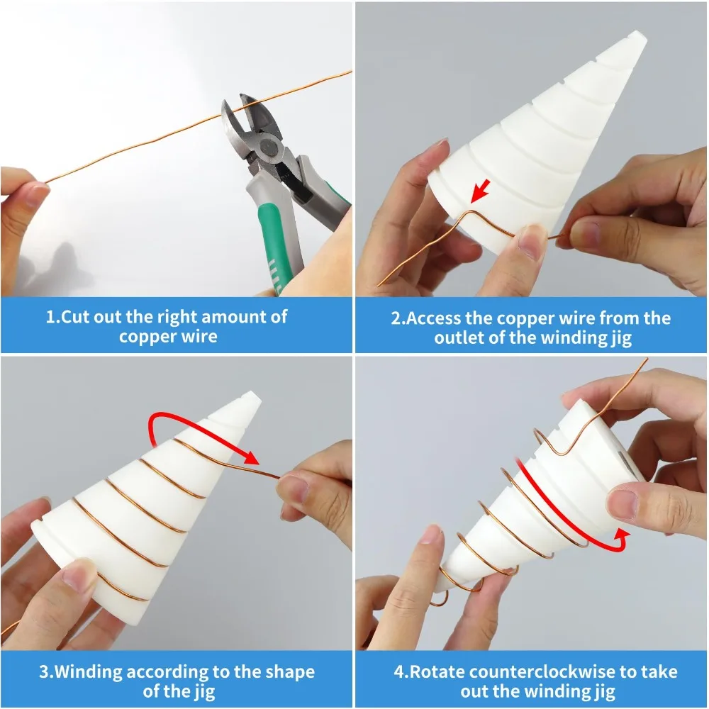 Enhance Plant Growth and Vitality Fibonacci Coil Winding Jig Spiral Winding Cone Gardening Antenna Making Tool White Two Sizes