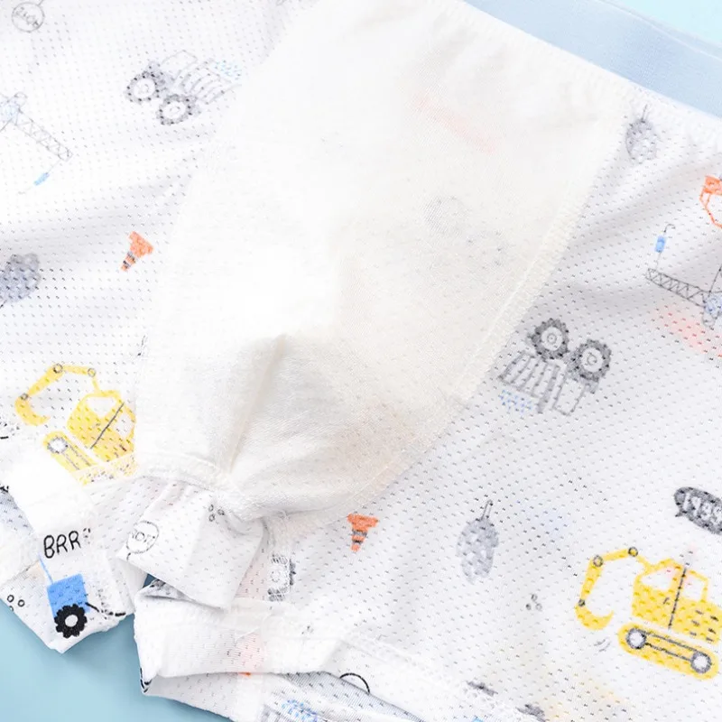4PCS Thin Mesh Breathable Boy Panties Kid Soft Comfort Antibacterial Knickers 3+y Young Child Clothing Baby Cute Print Underwear view 5