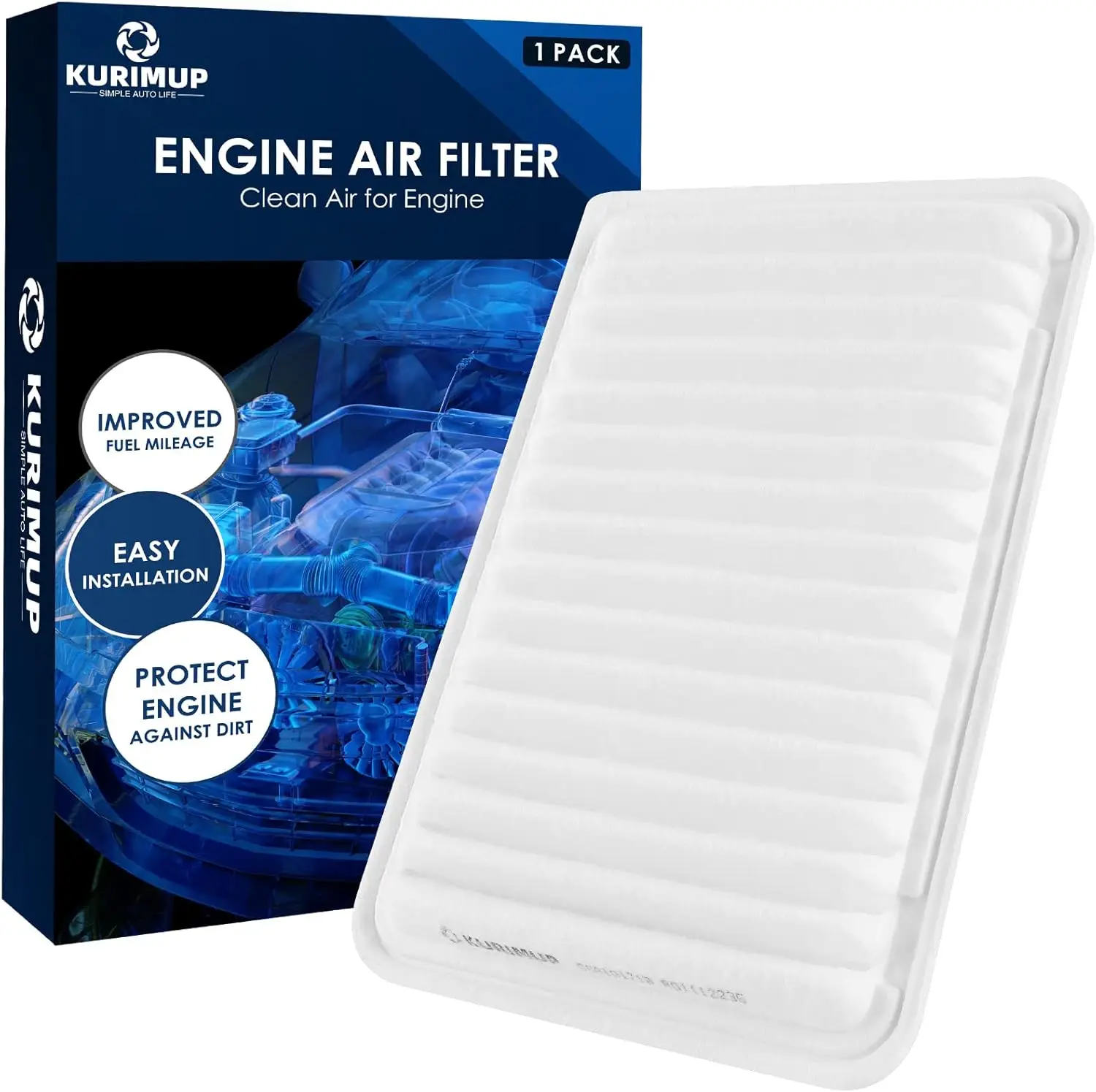 CA10171 Replacement Engine Air Filter, Efficient Filtration Offers 99% Air Purification, Fit for Camry L4 Gas Only (2007-2017) a