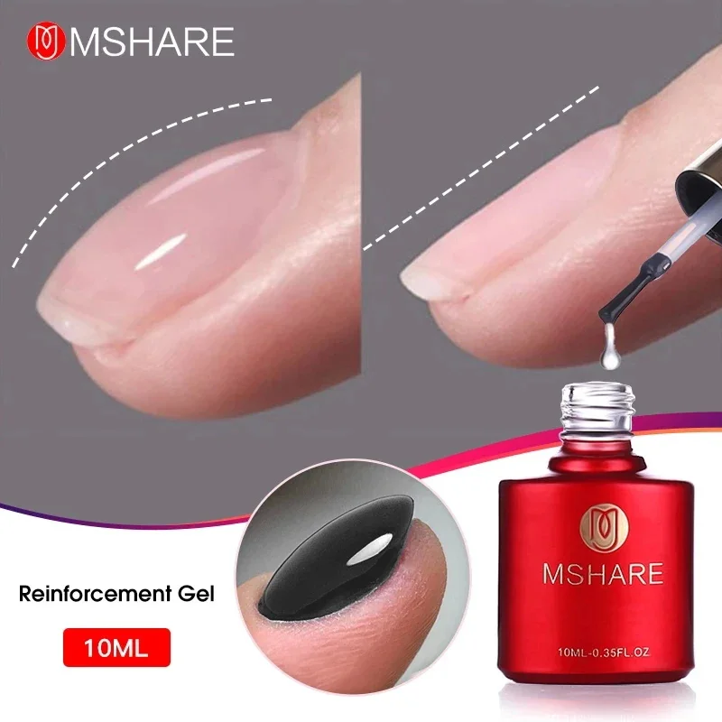 

MSHARE Reinforcement Gel Self Leveling Build Nail Apex & C-Curve Builder Strengthen Alignment Base Top Soak Off 10/30mlin bottle