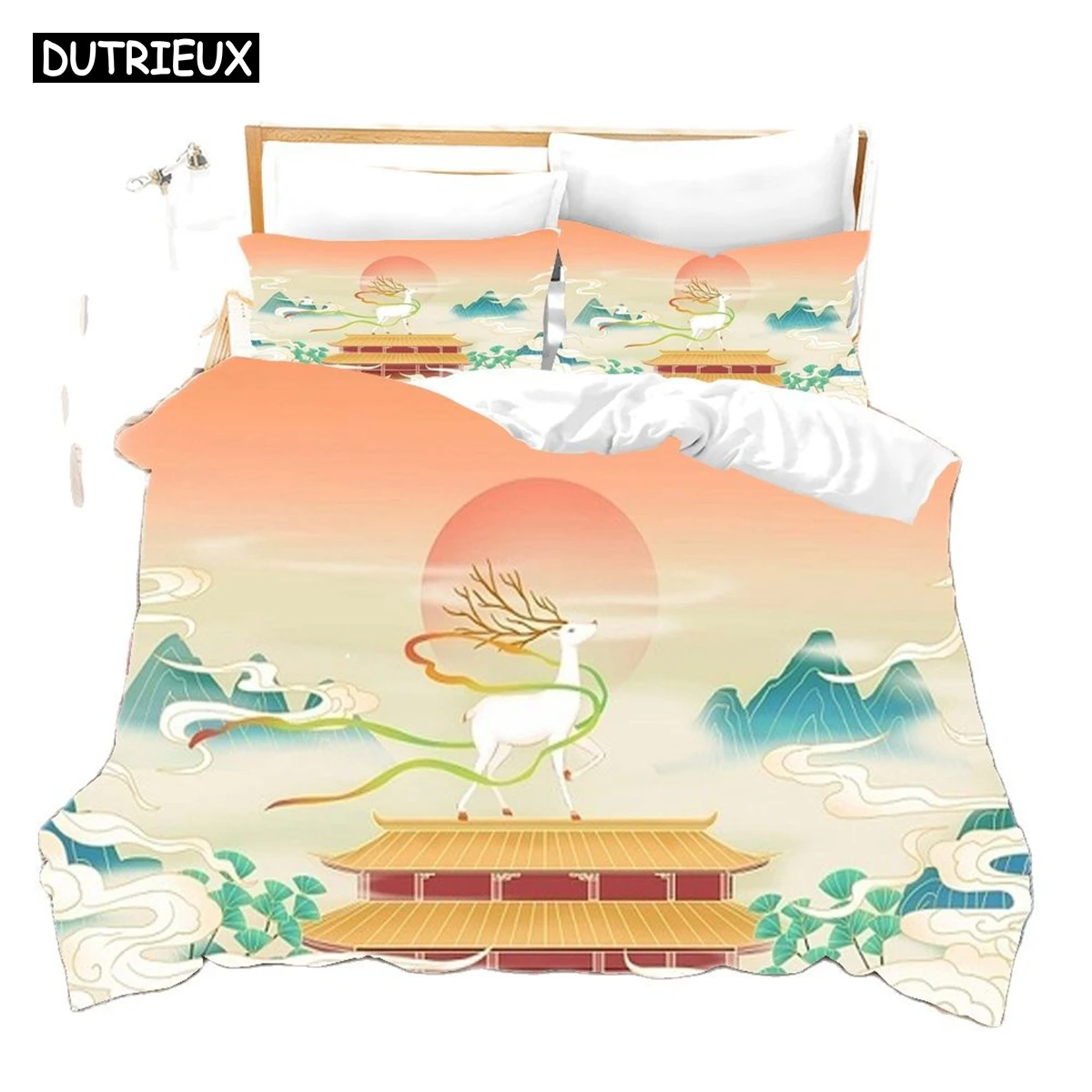 3D Printing Chinese Style Bedding Set Cartoon customization.Cartoon.Cool.Ineffable.ins.