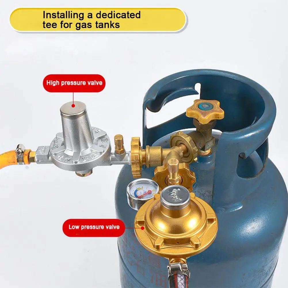 Gas Tank Three-way Interface, Inlet And Outlet Diversion Brass Pressure Reducing Liquefied Cylinder, Valve, Accessory, Valv Z9V6