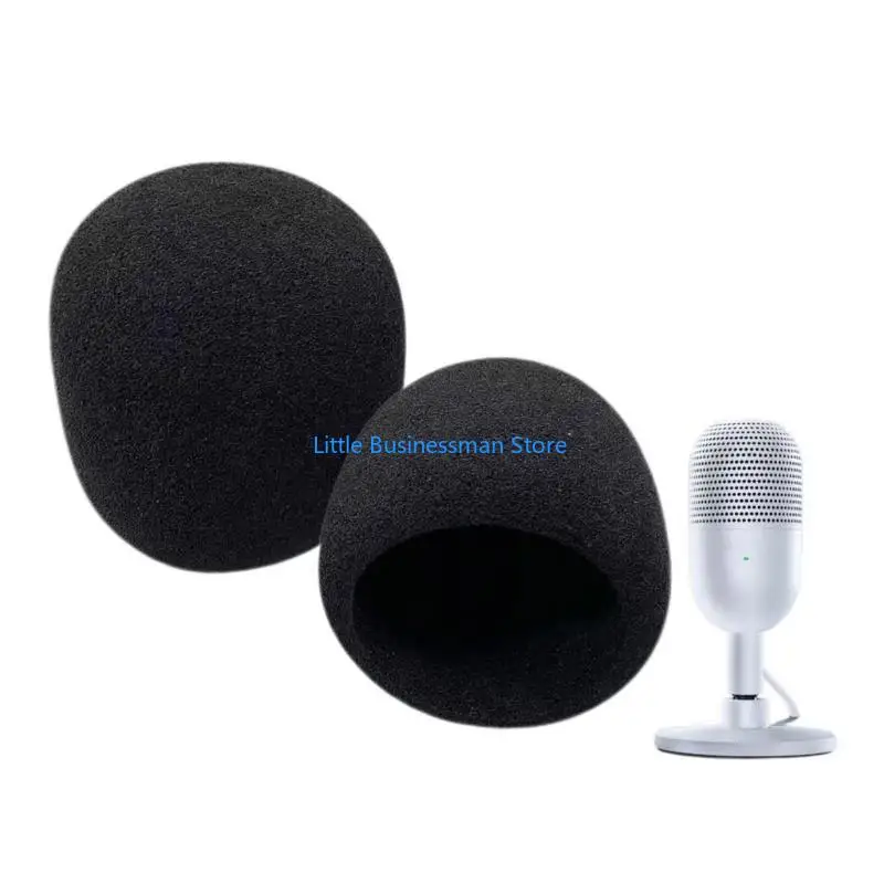Aufsteckbare Mikrofon-Schaumstoffabdeckung für Seiren V3Mini, schwarze Windschutzscheibenhülle für Aufnahmen M76A – Detail 7
