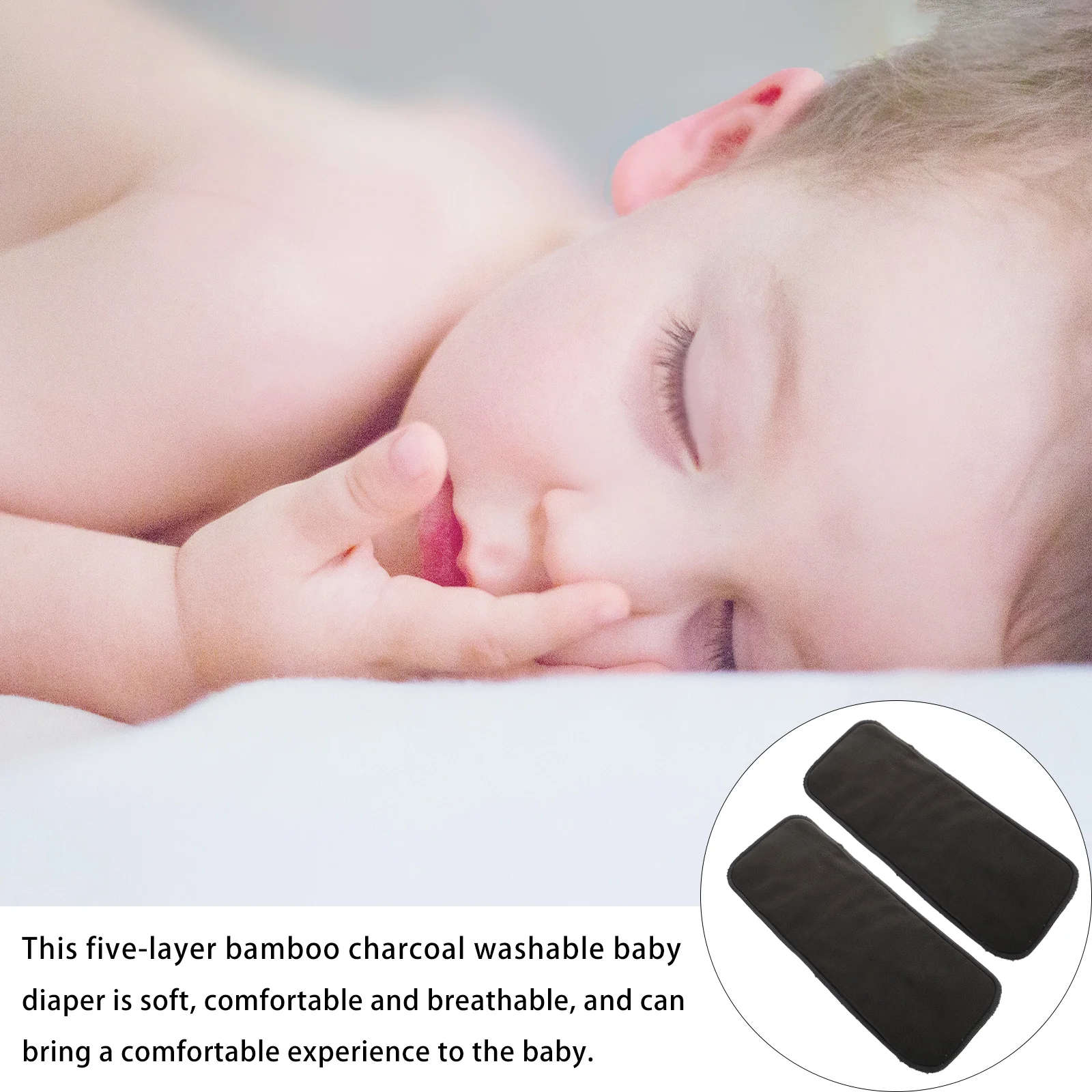 

5 шт., бамбуковые угольные подушечки для писсуара, дышащие принадлежности, вставки для детских подгузников, моющиеся, герметичные вставки для детских аксессуаров