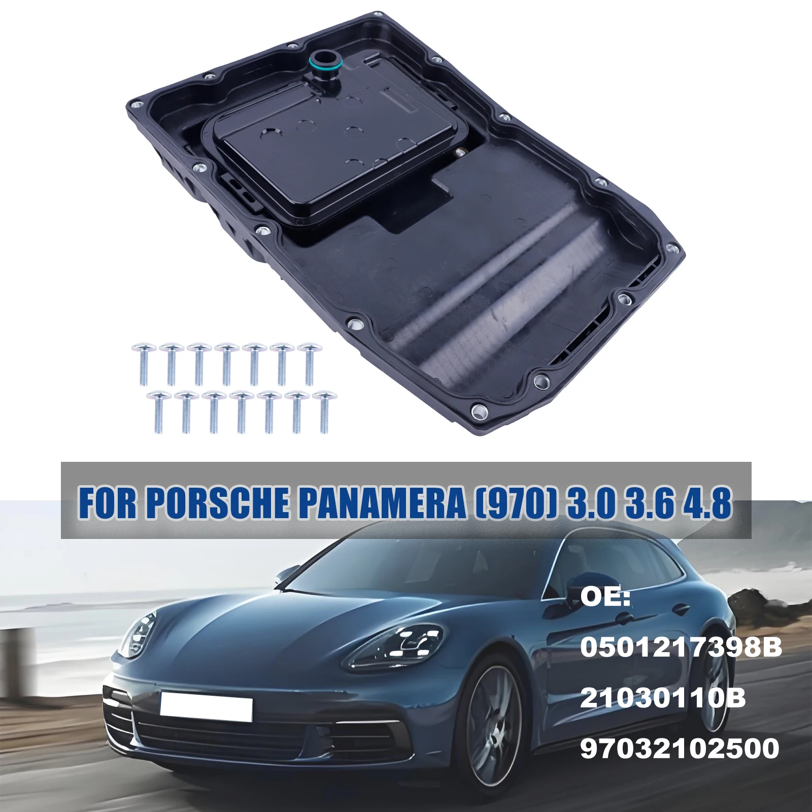 

Transmission Oil Pan For PORSCHE PANAMERA 970 3.0 4S 3.6 4.8 GTS 2013-2016 4.8 Turbo 2009-2013 0501217398B 21030110B 97032102500