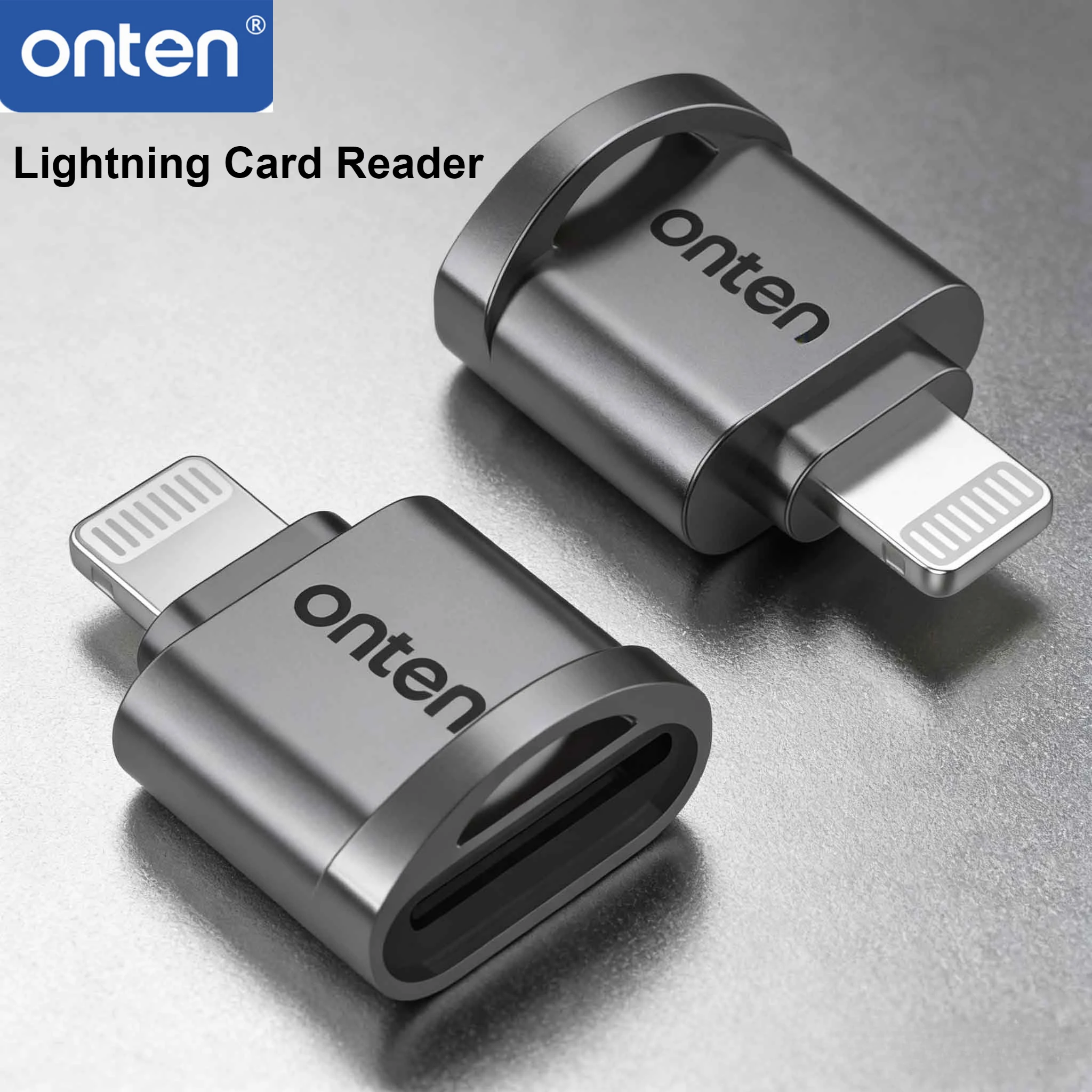 ONTEN CR535 Lightning & CR533 USB C Card Reader, 2-in-1 Micro SD TF OTG Adapter for iPhone iPad Android Laptop, Plug and Play