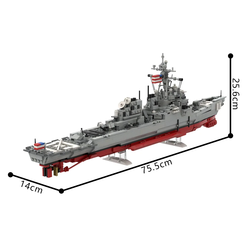 MOC Militär Kriegsschiff DDG 51. Arleighs Burkes Flight I Version Bausteine Modell Raumschiff Ziegel Zusammengebautes Spielzeug Kinder Geschenk