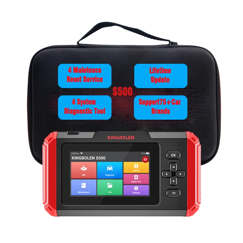 KINGBOLEN S500 Car OBD2 Scanner Code Reader 4 System Diagnostic Tool Lifetime Update pk CRP123E