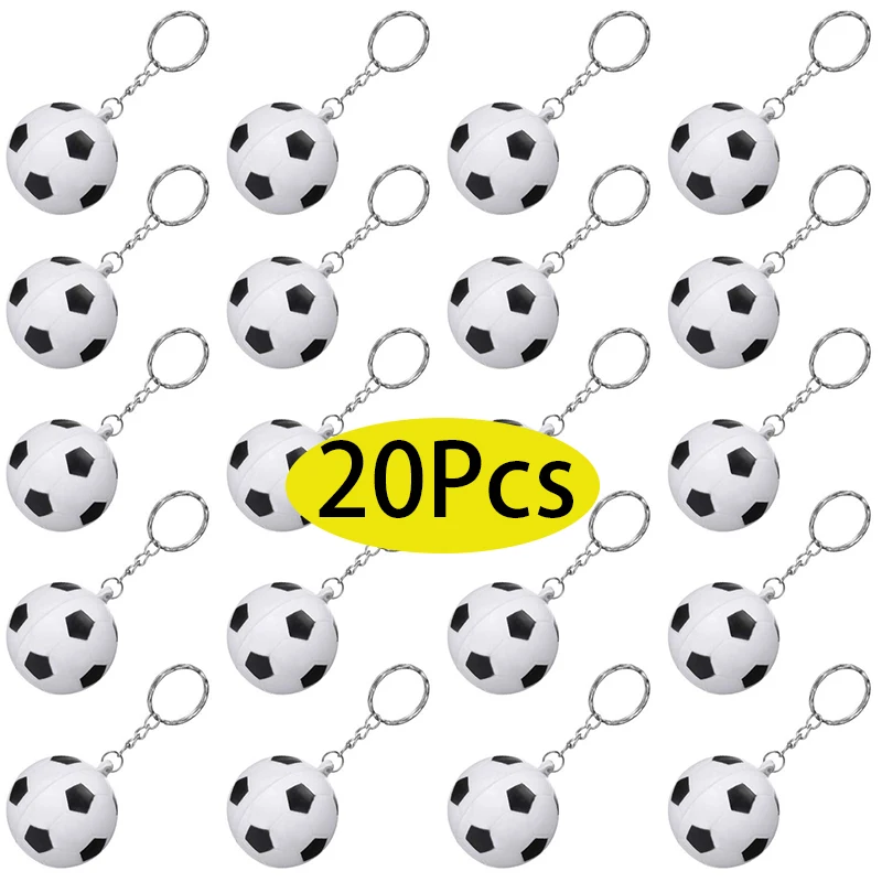 

20Pcs Soccer Keychains Sports Ball Key Ring Mini Football Key Holder Birthday for Kids Teens Men Backpack