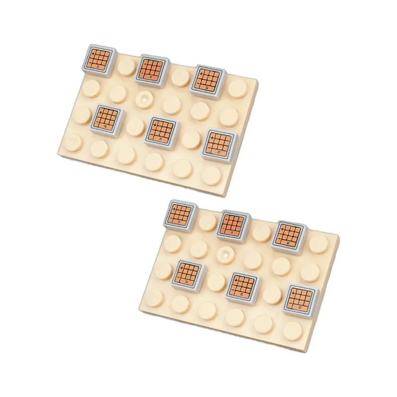 MOC 10 個 3070 黒赤電卓デジタルパターンプリントビルディングブロック 3070pb 車両車機械おもちゃ子供の誕生日ギフト
