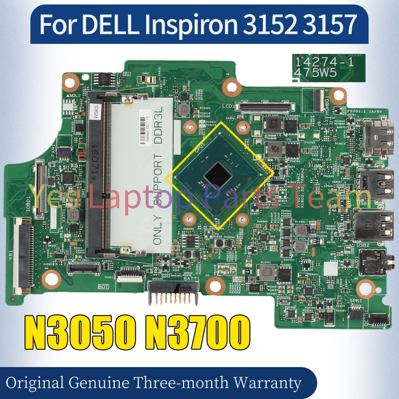 14274-1 For DELL Inspiron 3152 3157 Laptop Mainboard N2830 N3530 08R7VD With SSD 100％ Tested Notebook Motherboard