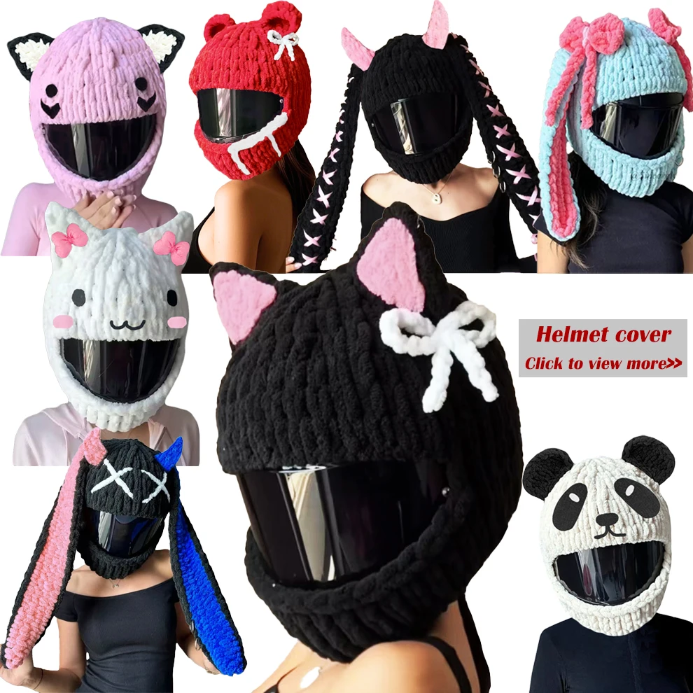 

New Universal Plush Animal Motorcycle Helmet Cover for Full Rabbit Plush Helmet Covers for Christmas Gifts Motorcycle Styling
