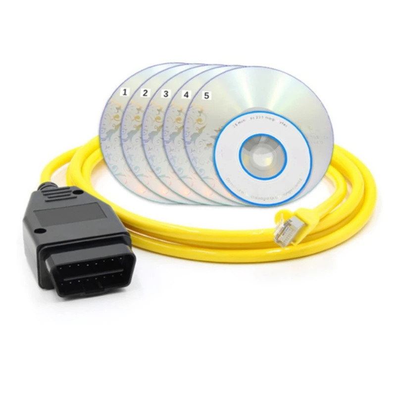 

Data Cable For F20 F21 F30 F31 F34 F18 F06 F01 F02 F03 F04 F25 Ethernet to OBD Interfaces Coding Diagnostic OBDII Coding