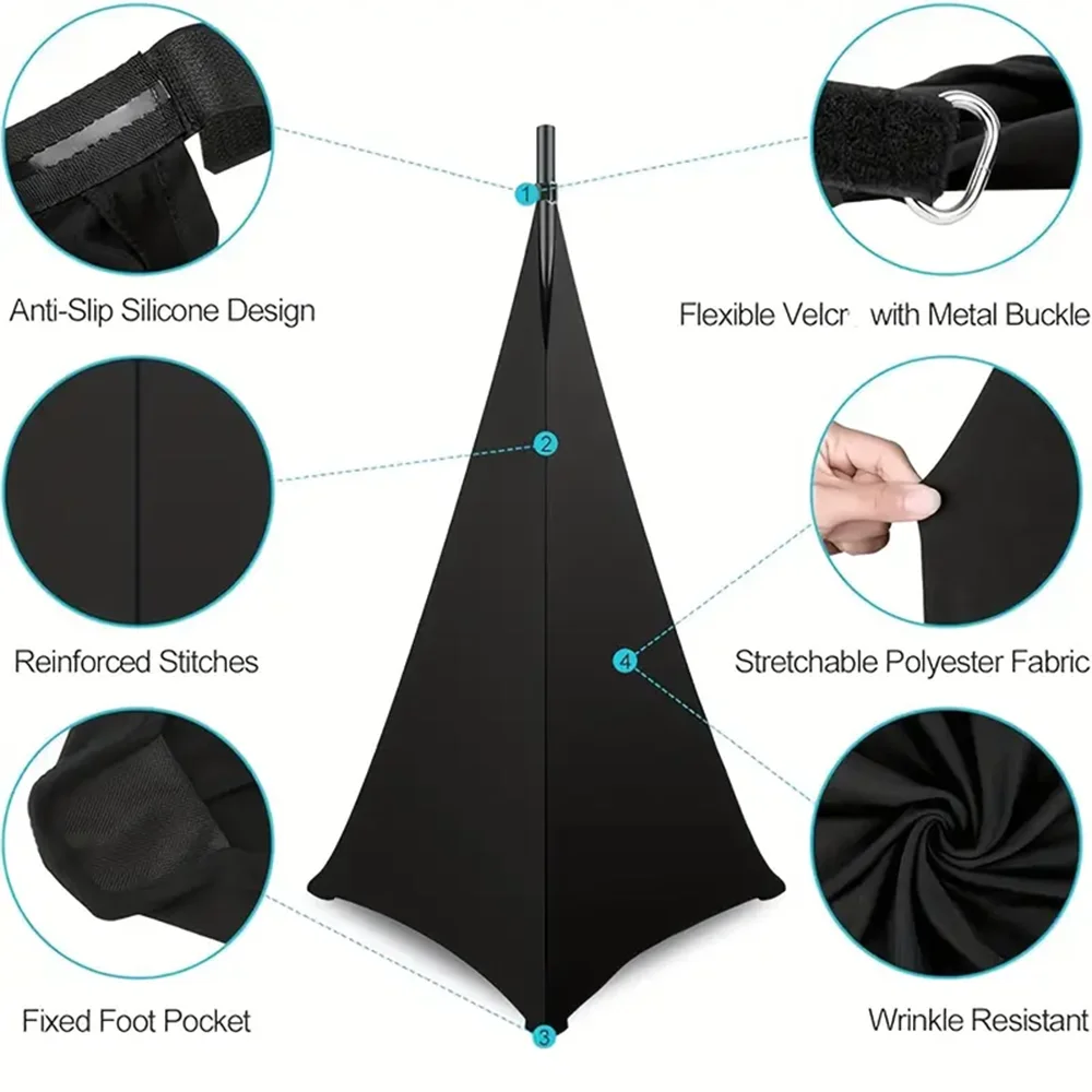 غطاء حامل مكبر الصوت، تنورة حامل ثلاثي القوائم، حامل مكبر الصوت DJ، غطاء ثلاثي القوائم، تغطية 360 درجة #3