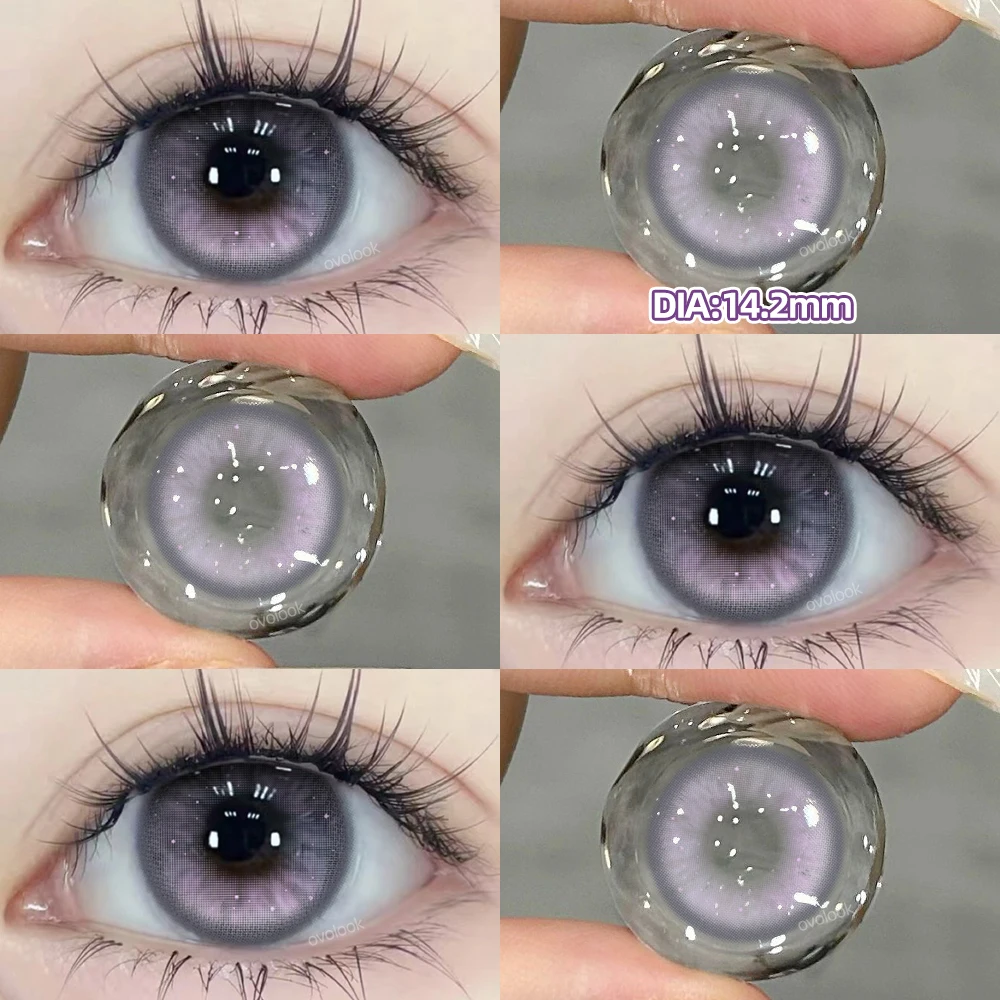 OVOLOOK-2 stks/paar Gekleurde Contactlenzen voor Make-Up Ogen Cyber Serie Halloween Schoonheid Rode Contactlenzen Paars Bijziendheid Lens