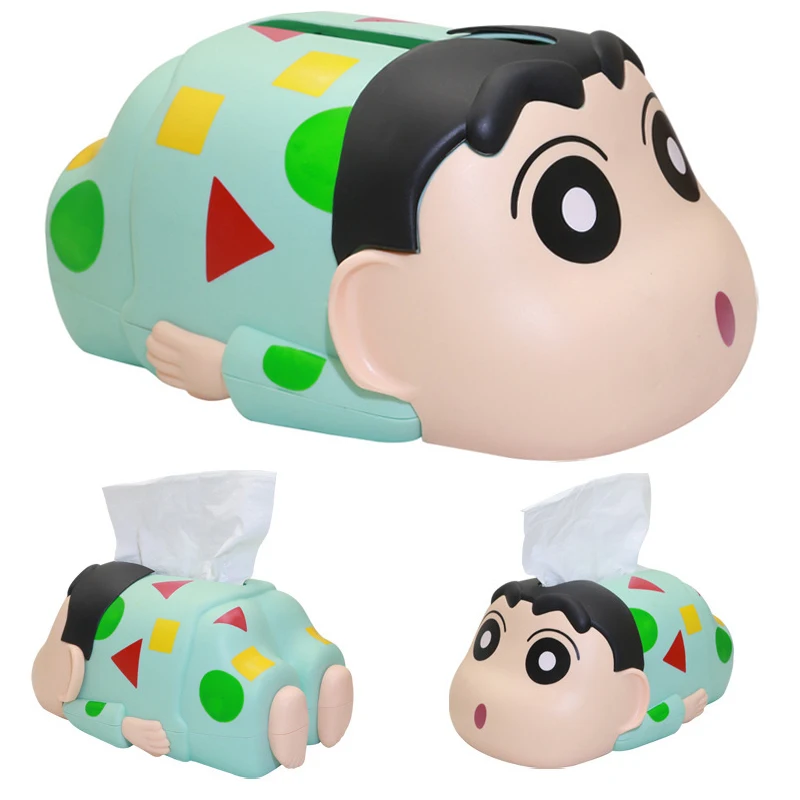 Коробка для салфеток с карандашом Шин-тян, чехол для салфеток, мультяшный держатель для бумаги, фигурка, модель игрушки, домашнее хранение, гостиная, настольные украшения