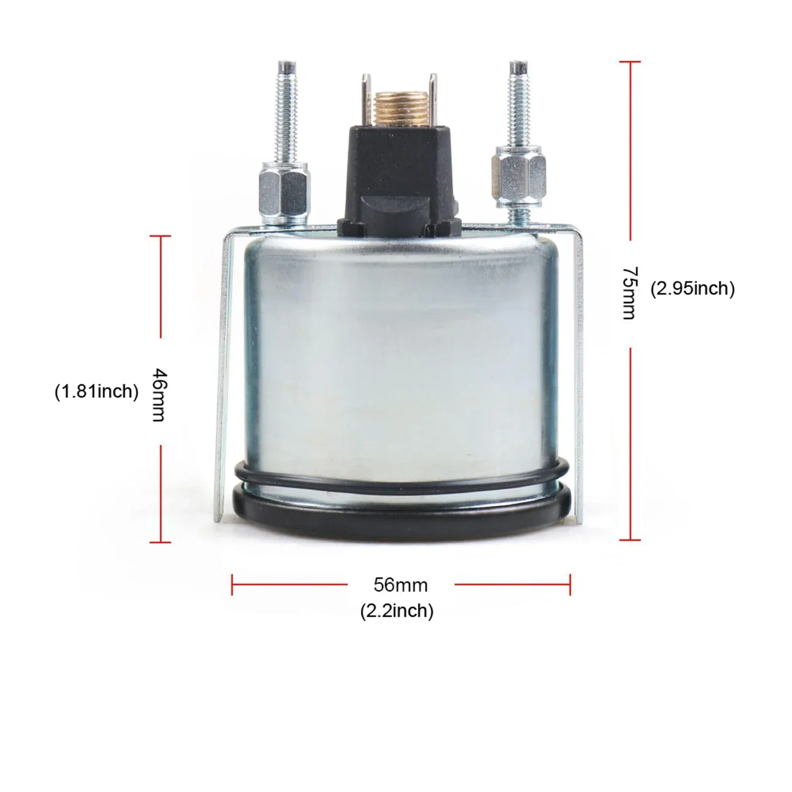 High Quality Durable 2'' 52mm Metal Chrome Pointer Water Temp Temperature Gauge Mechanical For Most 12V Vehicles Black FPR-1029A