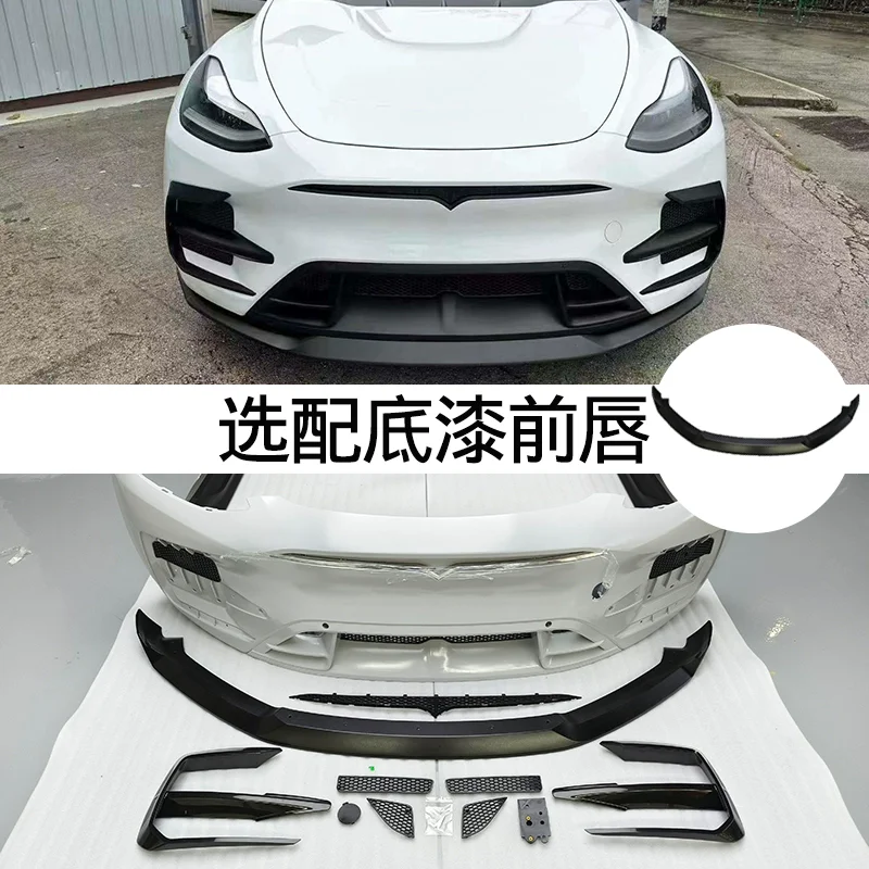 

Front Bumper assembly For Tesla Model Y 2021-2023 modified front lip net Wind knife body kit Surround Car Accessories