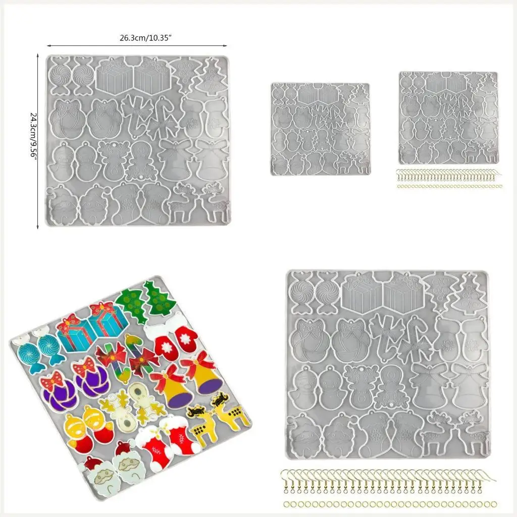 

Christmas Resin Earrings Mold Silicone Pendant Mold for DIY Craft Jewelry Tool