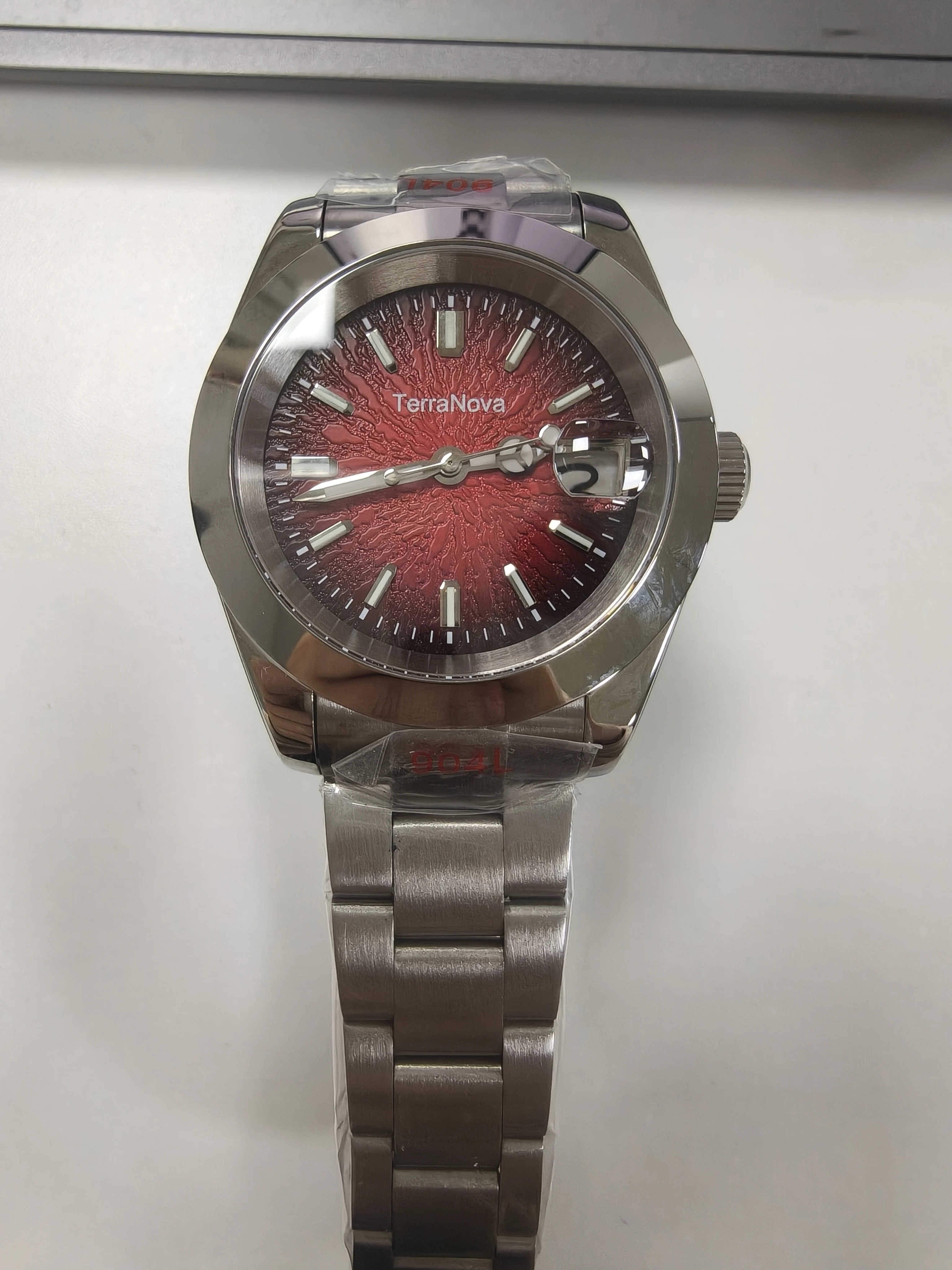 Customized Titanium Case 36mm Field Automatic Mechanical NH35A Watch Men 20ATM Sapphire Glass Date Window Screw Crown Leather