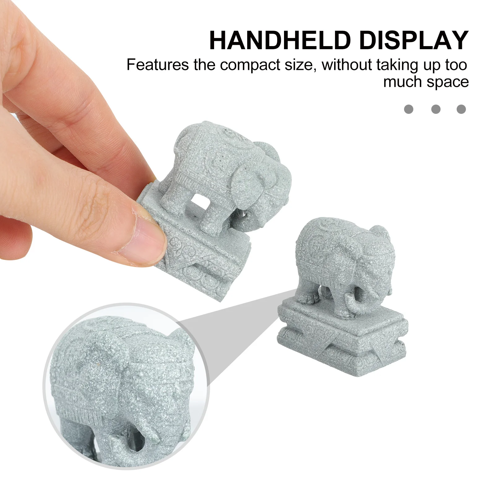 

1Pair Miniature Elephant Sculpture Sandstone Garden Micro Landscaping Decoration Yard Balcony Elephant Statue Ornament