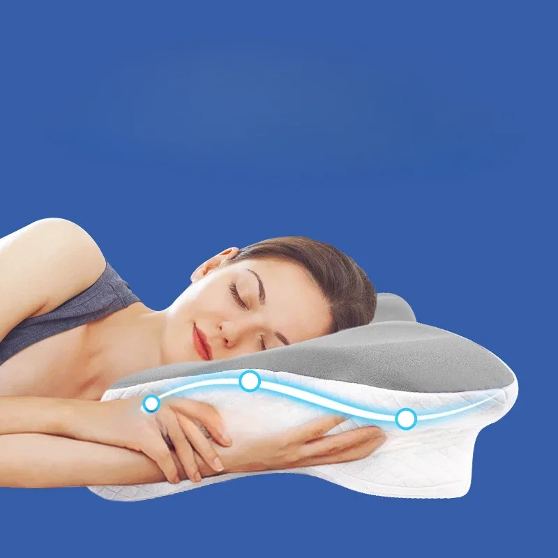 Memory Foam Pillows Butterfly Shaped Relaxing Cervical Slow Rebound Neck Pillow Pain Relief Sleeping Orthopedic Pillow Beding