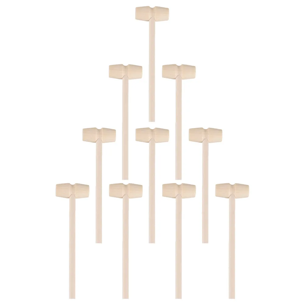 20 szt. Mini Drewniane Młotki z Zaokrąglonymi Krawędziami, Ergonomiczny Uchwyt, Młotki do Rozbijania, Zabawki dla Dzieci, Małe Młotki, Drewniane Zabawki-Młotki