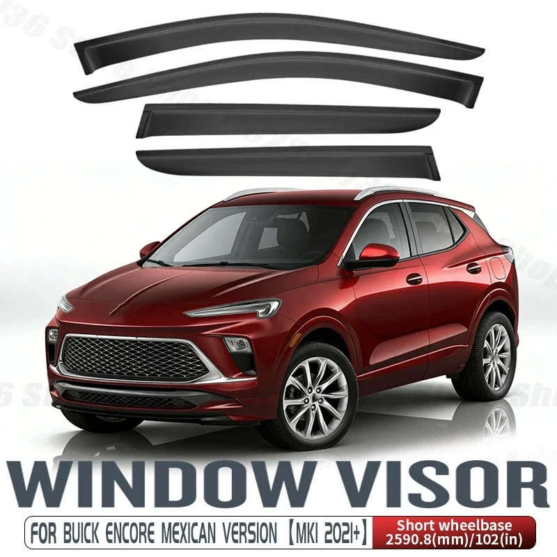 Window Visors For Buick Encore MK1 2021+ 4pcs Side Window Rain Guard Wind Deflector Weathershield Vent Visor for Car Windows