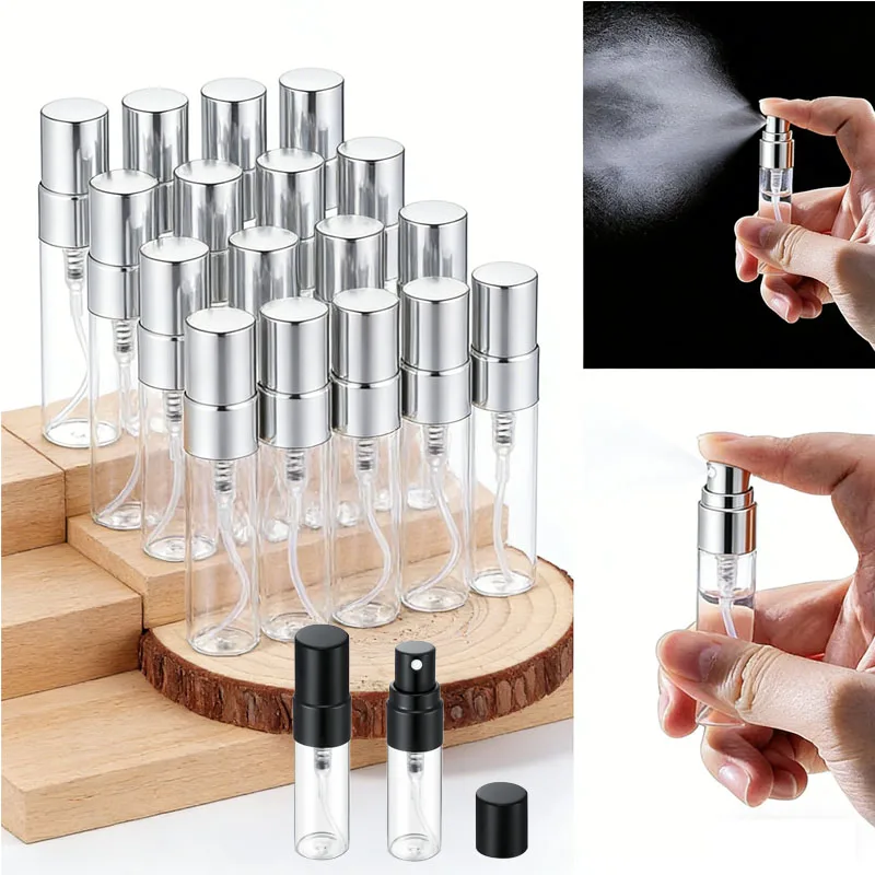 5/10Pcs Empty 2-10ml Mini Glass Perfume Spray Bottles Refillable Fine Mist Spray Bottle Sample Container For Toner Essential Oil