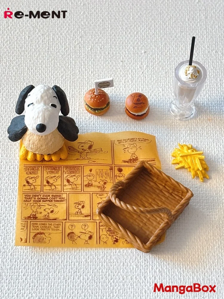 مجموعة لعب مصغرة من Re-ment سنوبي يلتقيك في مقهى الفول السوداني العصرية دمية الحلي تحصيل شخصيات الحركة لعبة للبالغين #4