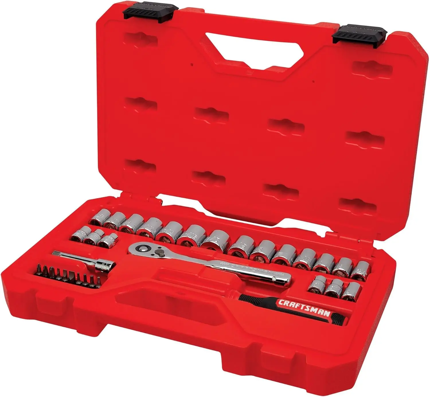 

33-Piece 3/8-Inch Drive SAE/Metric Mechanics Tool Set with Low-Profile Ratchet