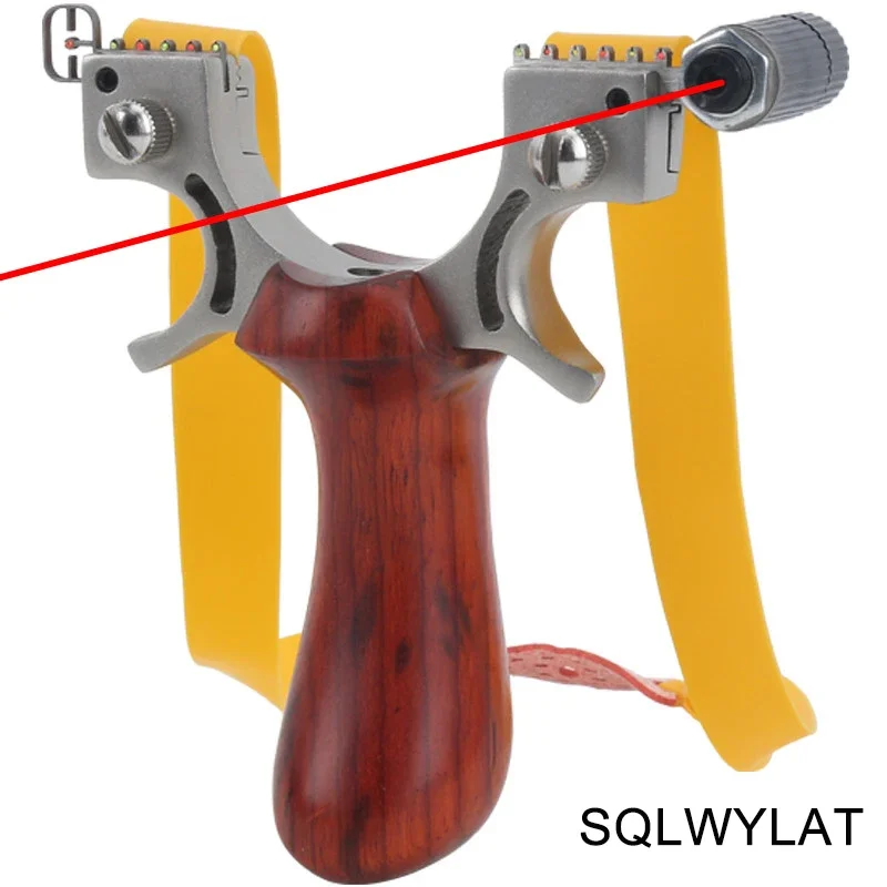 Imagem -05 - Slingshot Laser com Cabo de Madeira Vista de Alta Precisão Caça Catapulta ao ar Livre Flat Rubber Band Slingshot Tiro Aço Inoxidável