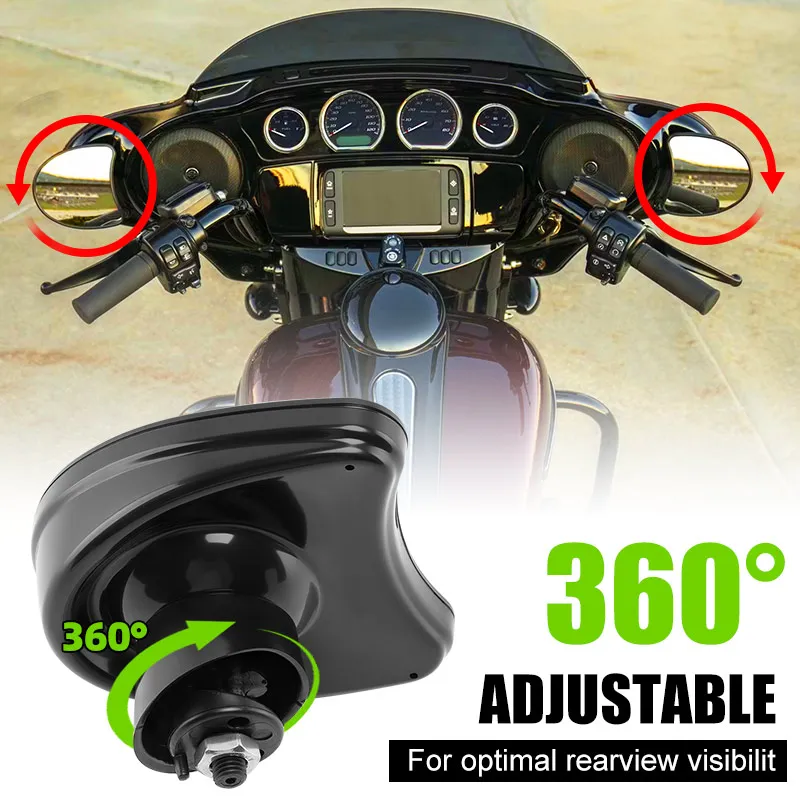 Motocicleta preto batwing carenagem montar espelhos retrovisores laterais espelho retrovisor para harley touring electra street glide 2014-up