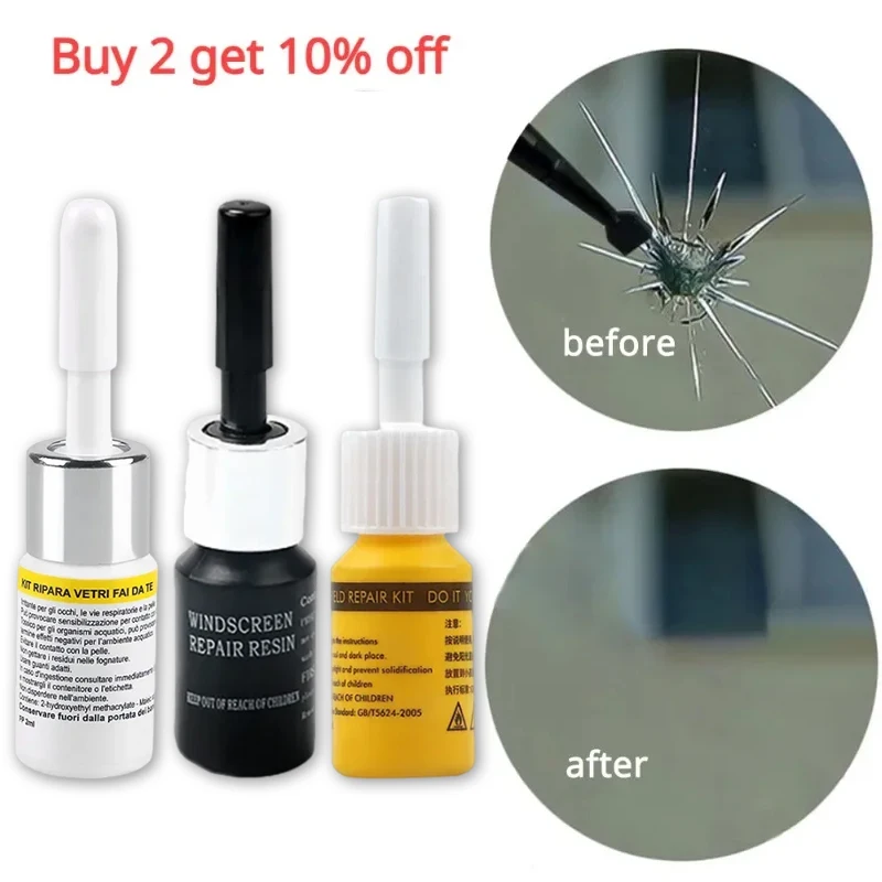 Car Glass Scratch Repair Fluid Agent Set DIY Car Windshield Cracked Repair Tool Glass Nano Scratch Crack Repair Agent Tools