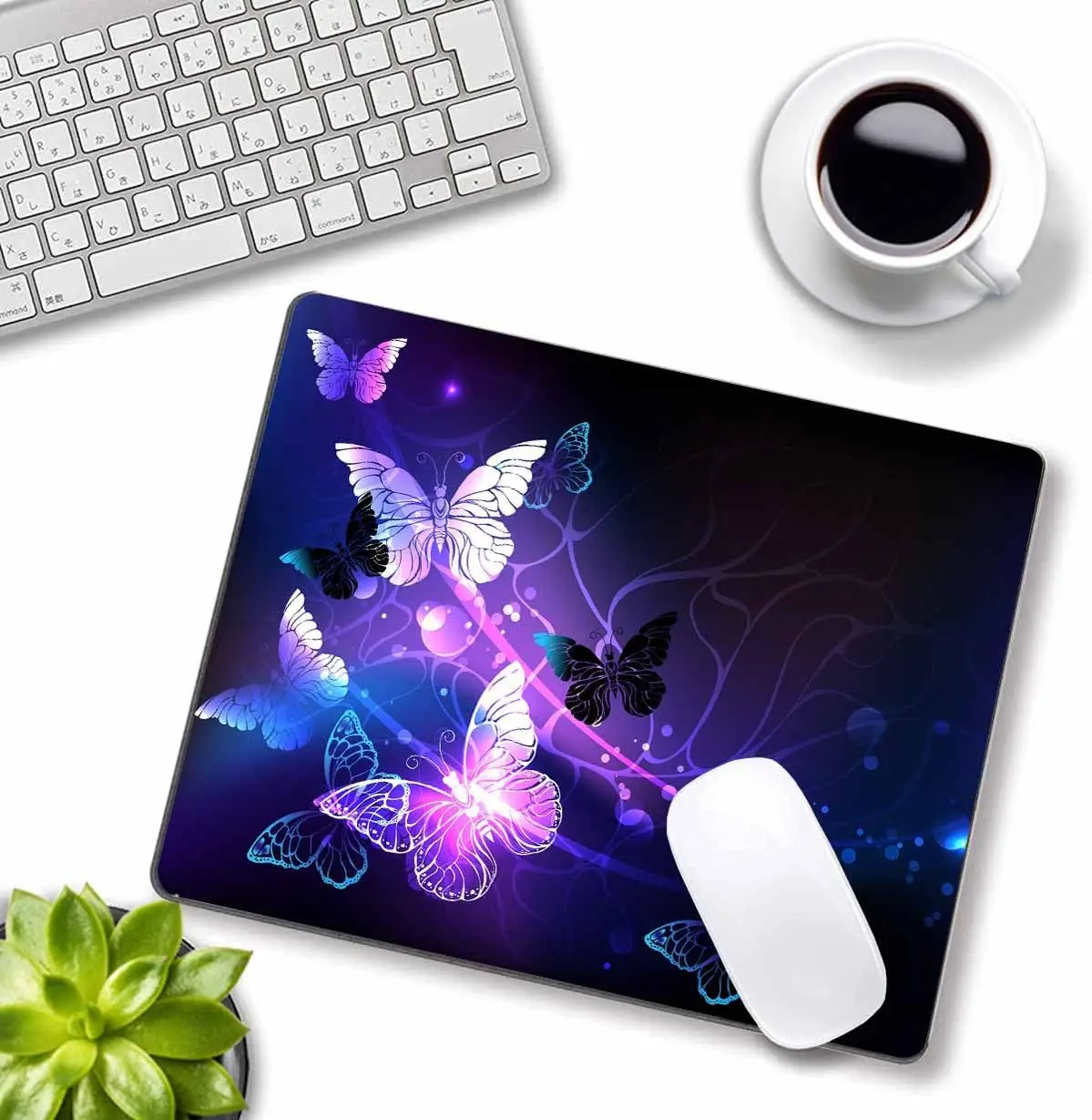 Mouse pad Mouse pad 1pc Rectangle Art Butterflies Premium Textured Non Slip Rubber Base Computer Mousepad