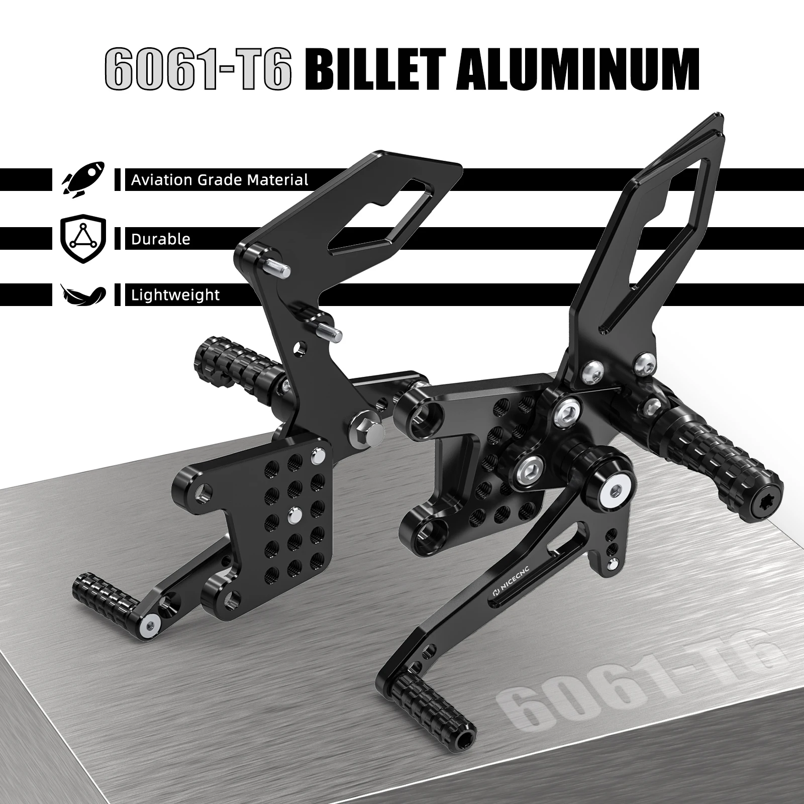 Para Suzuki GSXR 600 750 1997-2005 GSXR1000 01-04 reposapiés trasero ajustable de carreras Suzuki SV650/S 1999-2010 SV1000/S 2003-2007