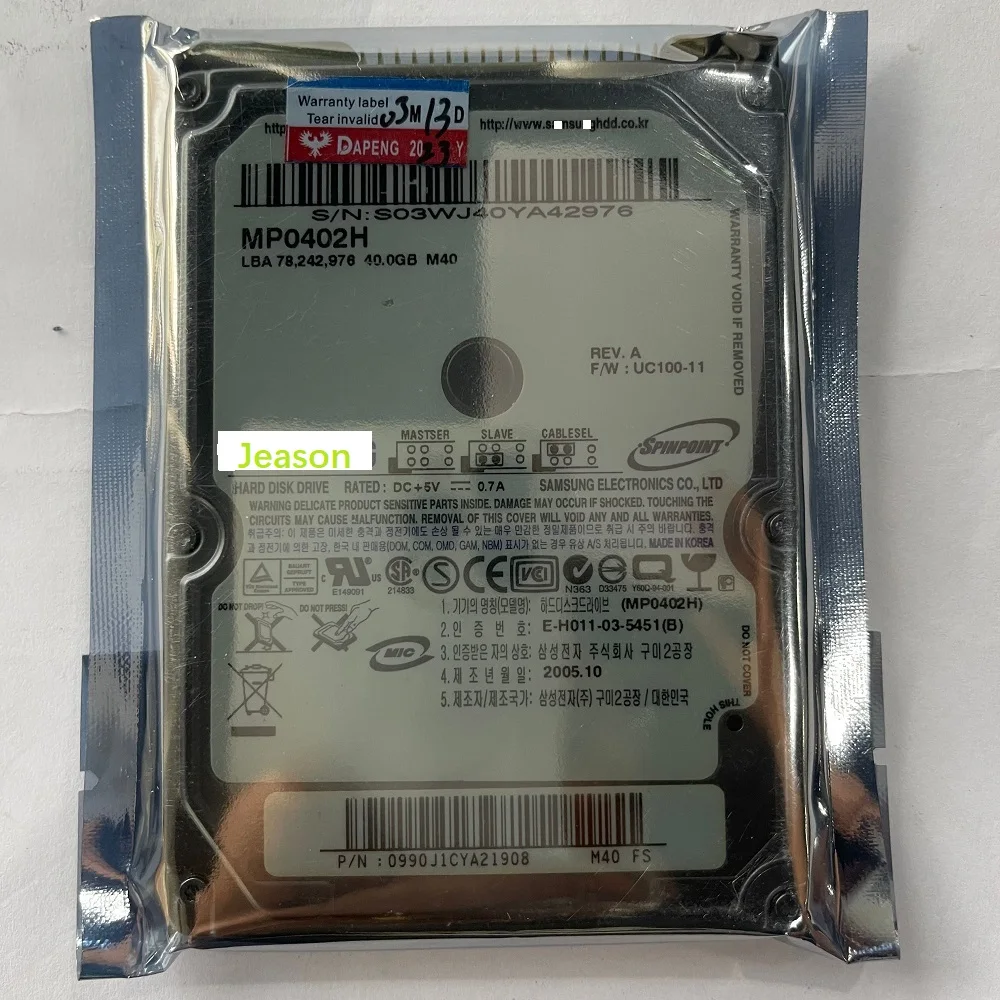 New 40G MP0402H 5400 RPM 8M 2.5