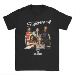 Rock Supertramp Live In Concert T Shirts Men's Pure Cotton Novelty T-Shirt Crewneck Tee Shirt Short Sleeve Tops Graphic Printed