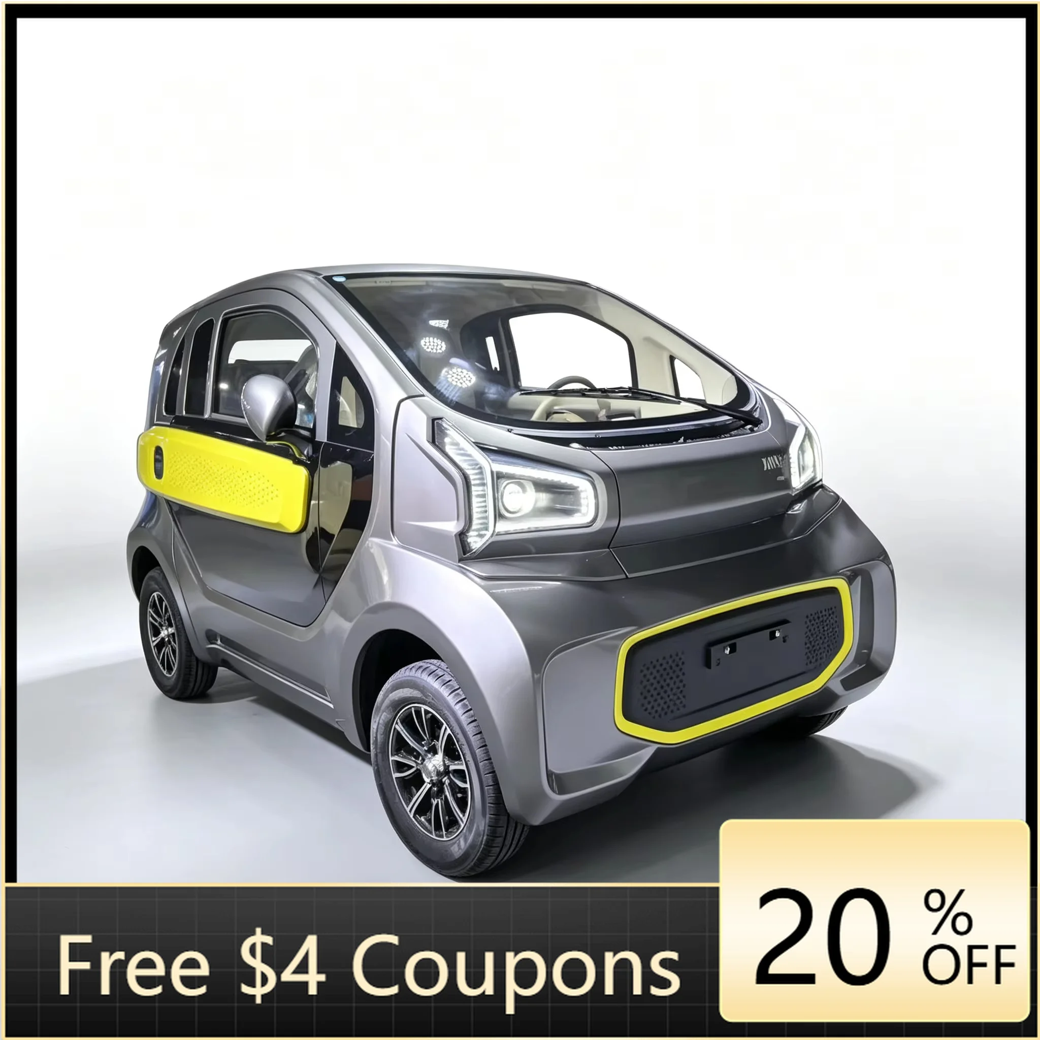 YzhgbAll-weather closed four-wheel scooter 4-seat low-speed micro-electric vehicle, simple operation, tram for the elderly, suit