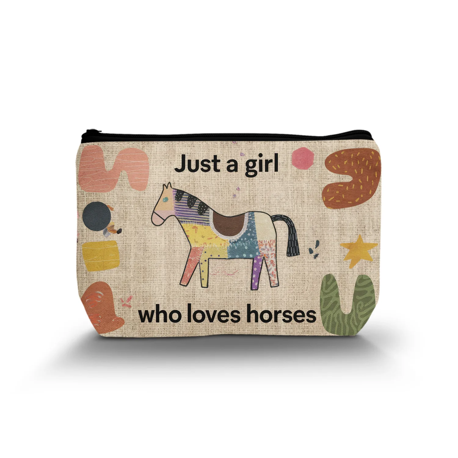 1Pc Horse Makeup Bags For Women Cute Horse Gifts Small Travel Cosmetic Bag Zipper Pouch For Teens Daughter 8.66X5.51Inch