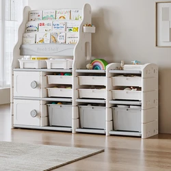 Children's bookshelves, simple large-capacity multi-layer toy storage shelves, household cabinets, floor-to-ceiling baby