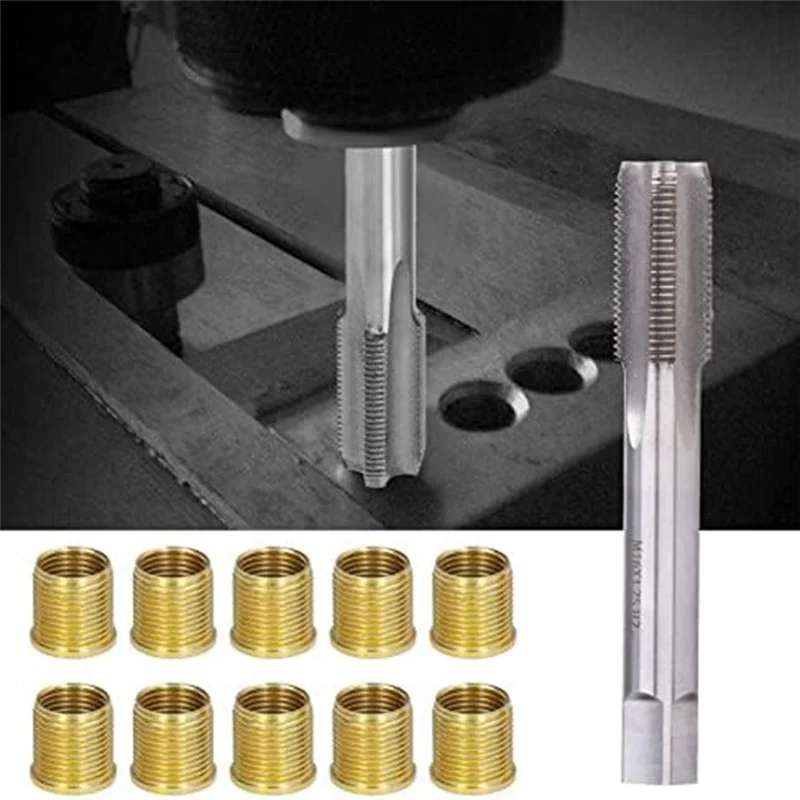 New Spark Plug Thread Repair Tools, High Speed Steel Tap Spark Plug with M14X1.25 Inserts and M16X1.25 Tap Kit