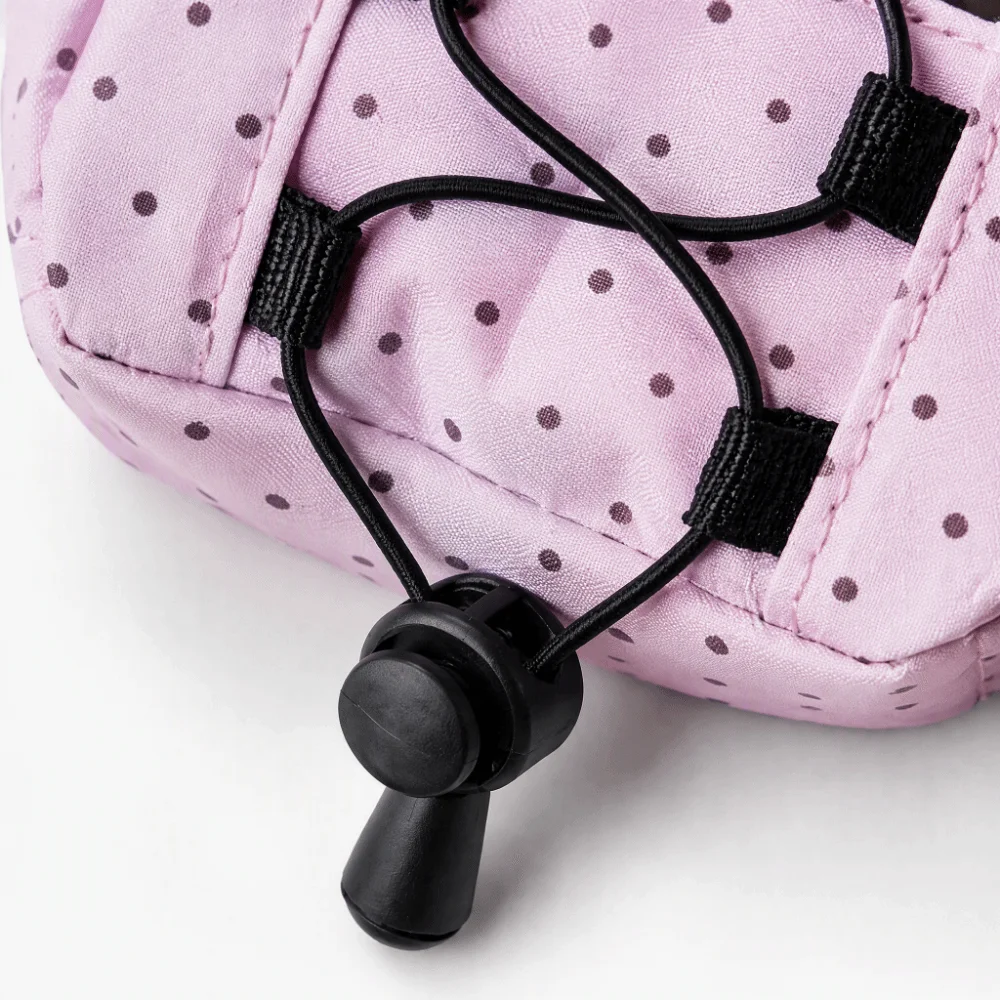 Ausgezeichnetes Geschenk: Polka-Dot-Aufbewahrungstasche, breitmundiger, transparenter, tragbarer Beutel aus PVC, leicht zugänglicher Münzbeutel mit Anhänger. – Detail 4