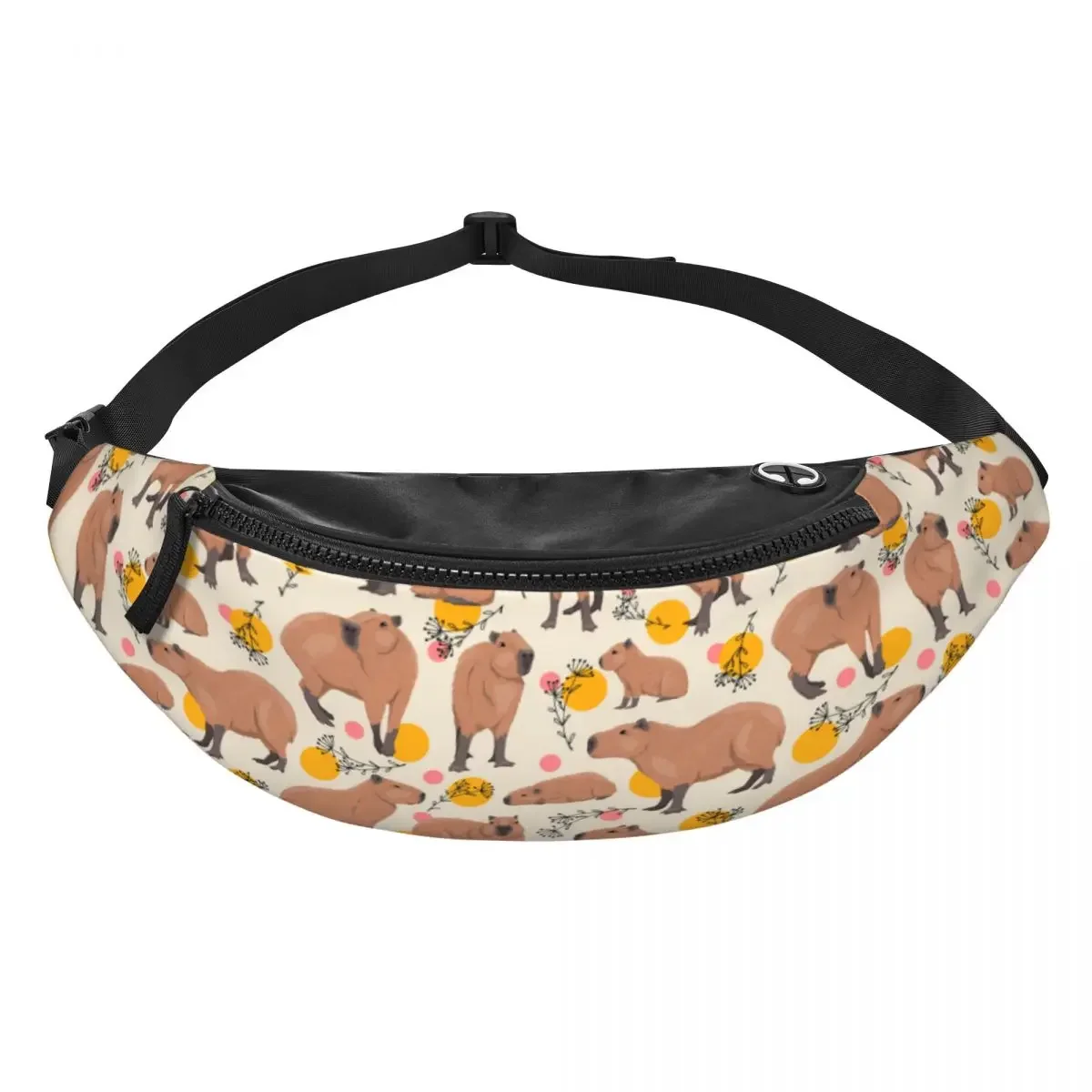 Sac banane unisexe Drelyplants Capybaras, animaux sauvages cool, sac à bandoulière pour la randonnée, téléphone, poudres d'argent