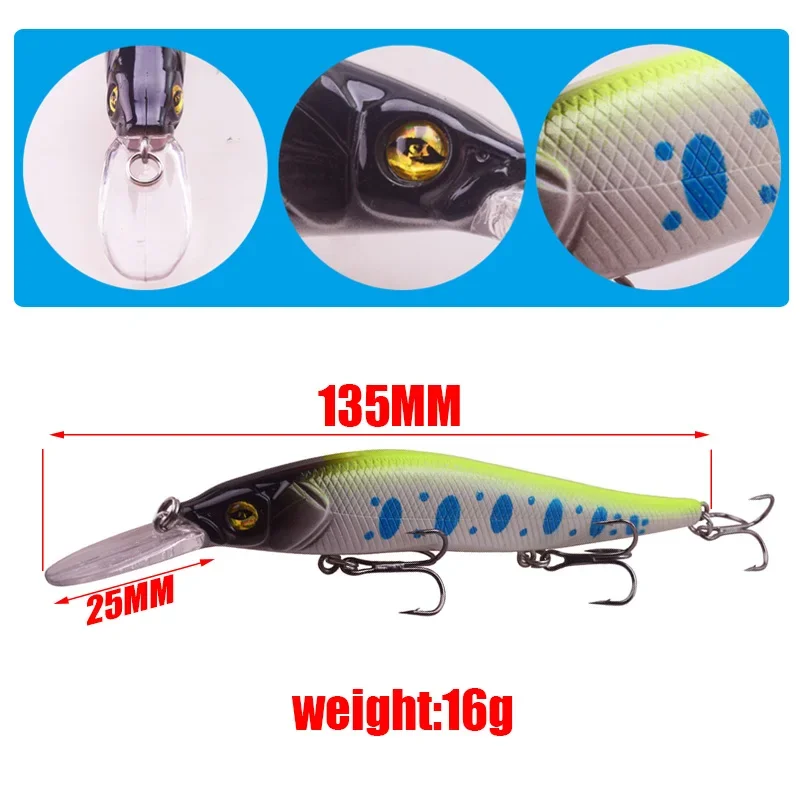 Señuelo Crankbait para lubina flotante japonés ojos tridimensionales - imagen 5