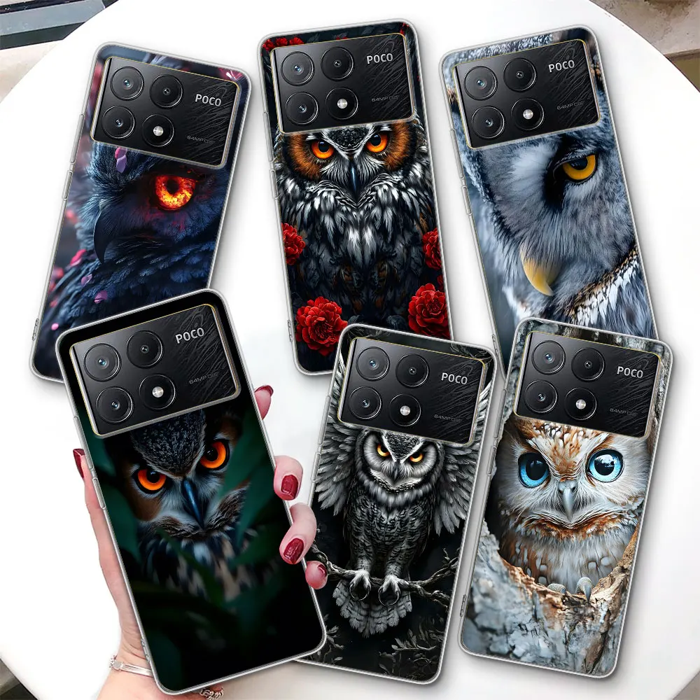 

Pet Cute Owl Case for Xiaomi Poco F7 Ultra F4 X6 M3 X7 M5s M6 X4 NFC M4 F2 Pro TPU Shockproof Transparent Phone Cover