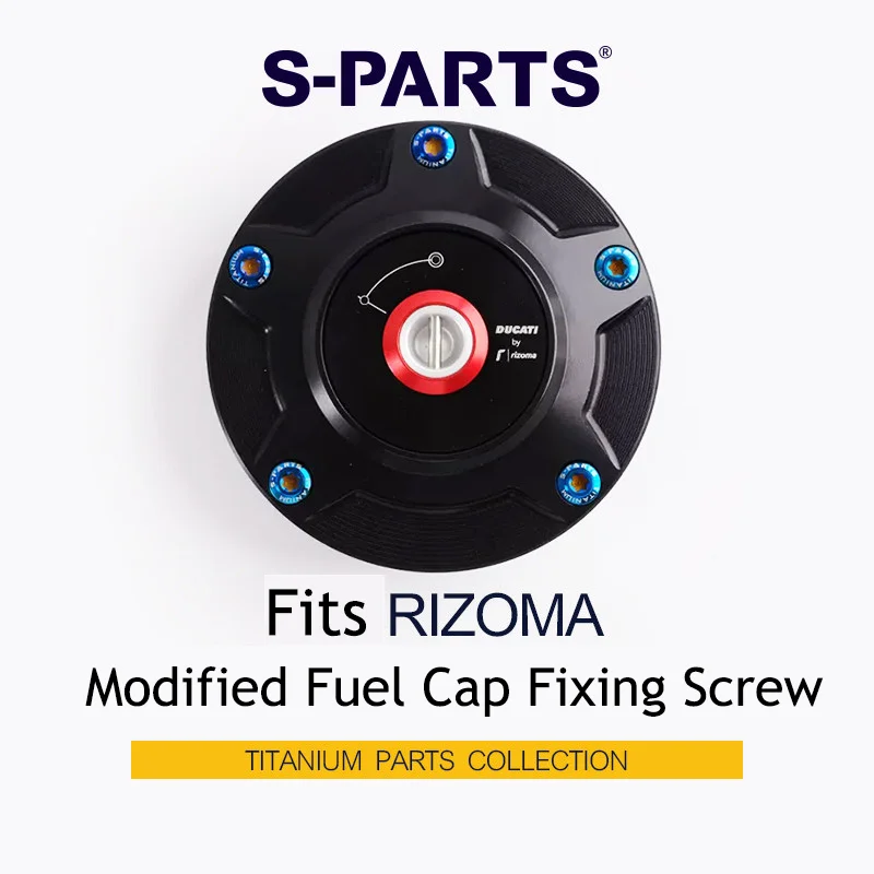 Tornillos de fijación para tapa de combustible S-parts, en colores dorado, titanio, negro, azul, verde y morado, compatibles con Rizoma, Ducati y BMW S1000rr para modificación V4/V4S.