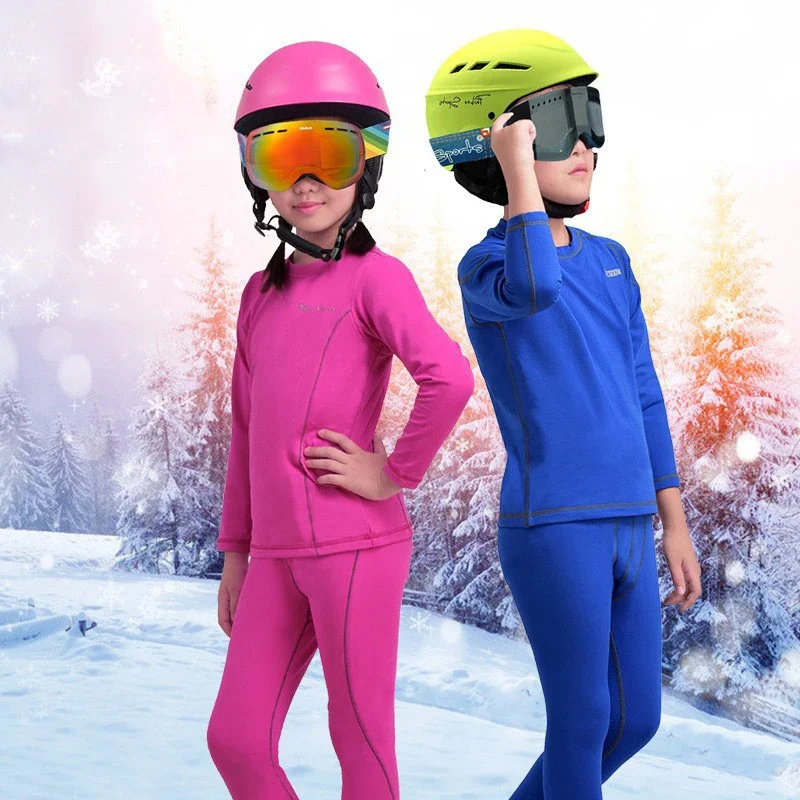 2025 New Winter Sports Windproof Warm Ski Underwear Casual Outdoor Breathable Quik Drying Skiing Sets Polyester Men Women Suits