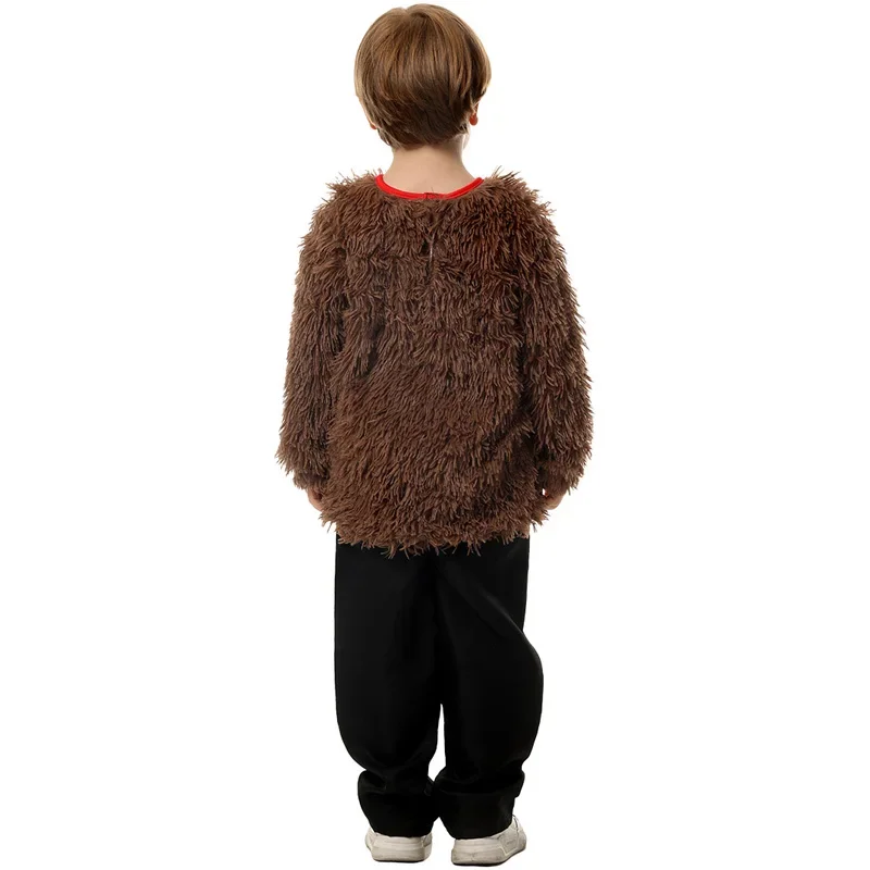 Costume de ajuster ille imprimé en 3D pour enfants, chemise à fourrure, orang-outan mignon pour garçon, Halloween, carnaval de Pourim, robe de paupières, nouveauté, 2024