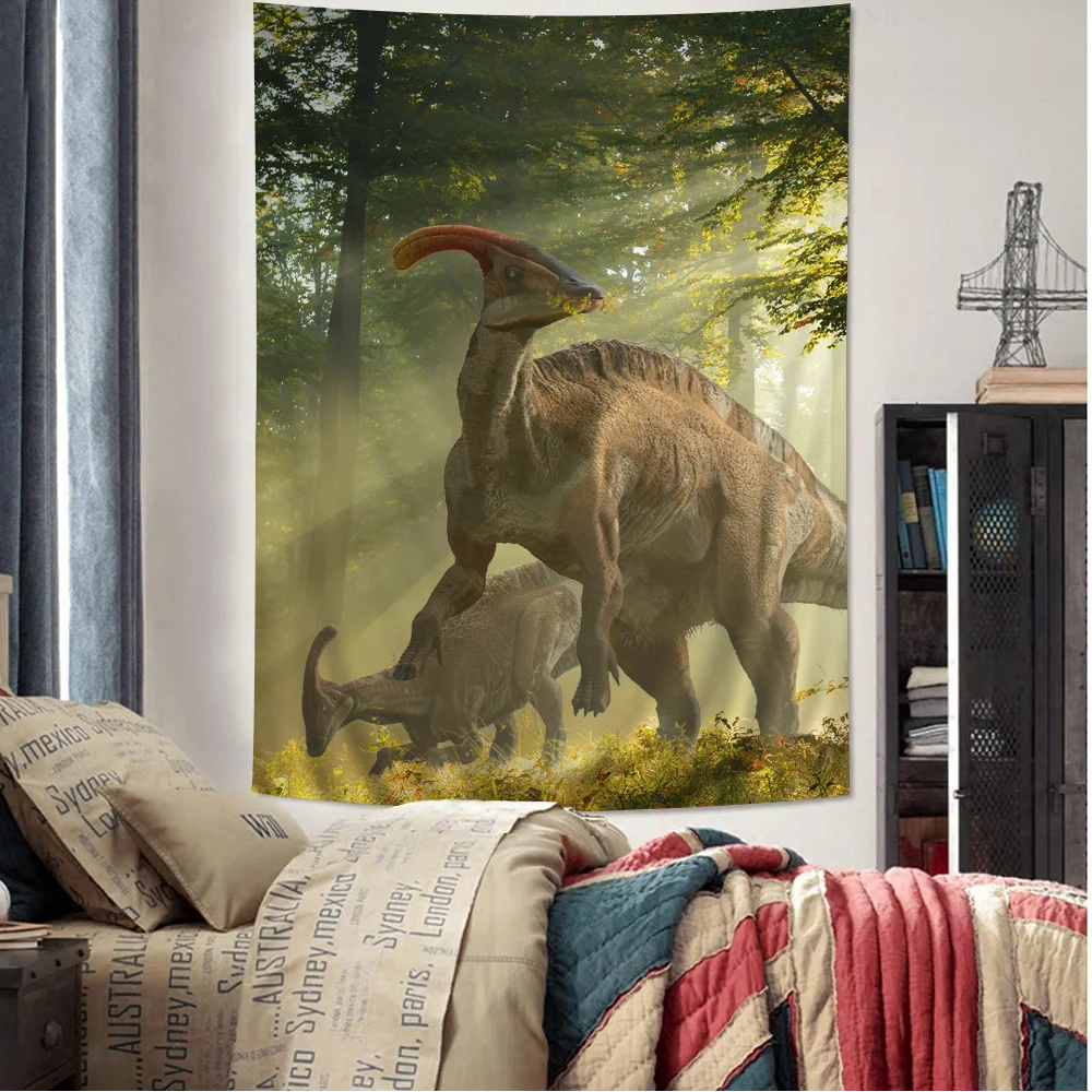 

Dinosaur Art Paint Anime Tapestry Hippie Flower Wall Carpets Dorm Decor Cheap Hippie Wall Hanging